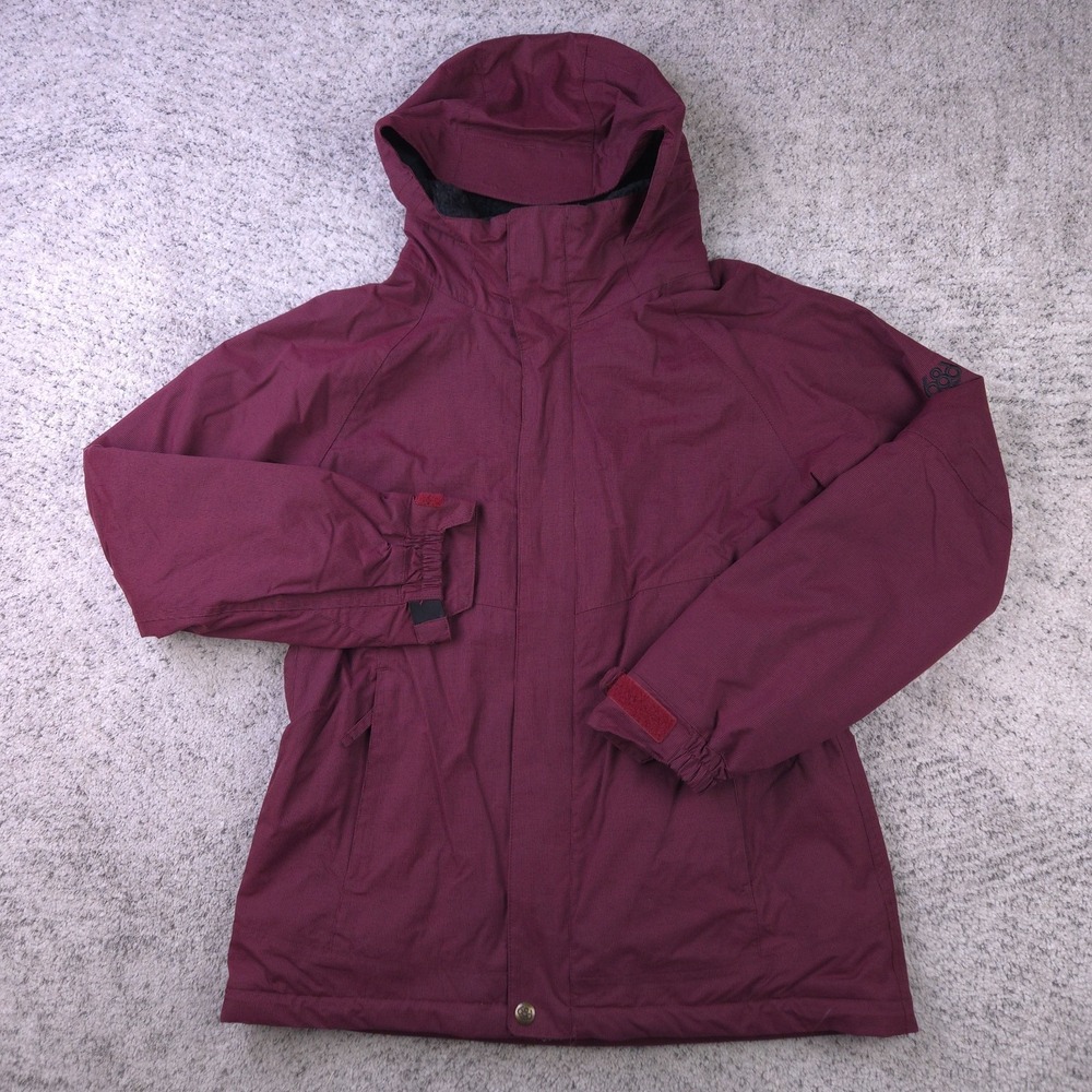 686 Catwalk Ski Snowboard Jacket Womens Large Burgundy Hooded L4W312